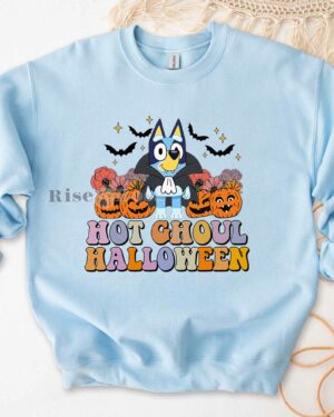 Horror Bluey Skeleton Halloween cartoon shirt, hoodie, sweater