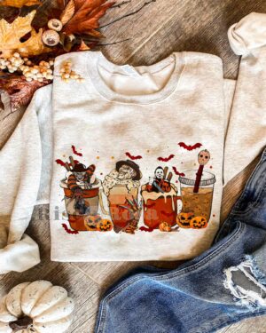 Horror Movie Characters Latte – Sweatshirt