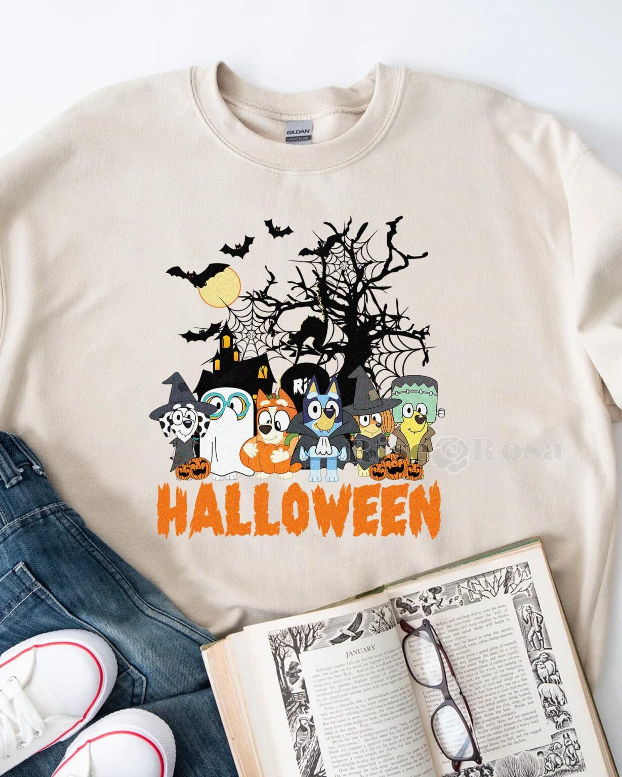 Bluey Bluey Friends Vintage Halloween - Sweatshirt - RiseRosa