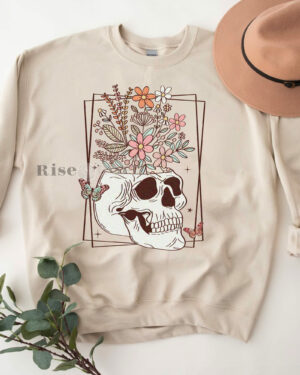 Floral Skull – Sweatshirt