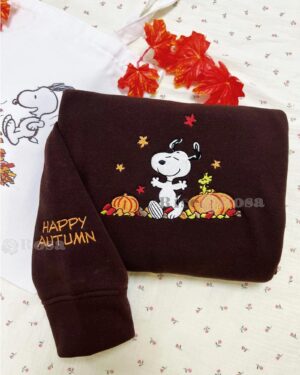 Snoopy Happy Autumn – Embroidered Kids Sweatshirt