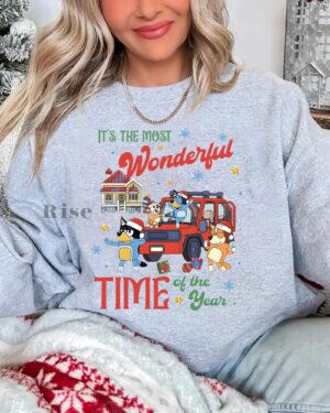 Family Bluey Christmas It’s The Most Wonderful Time – Sweatshirt