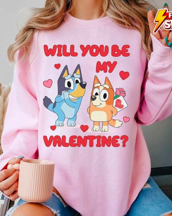 Bluey Will You Be My Valentine – Sweatshirt