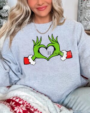 Grinch Heart Hand – Sweatshirt