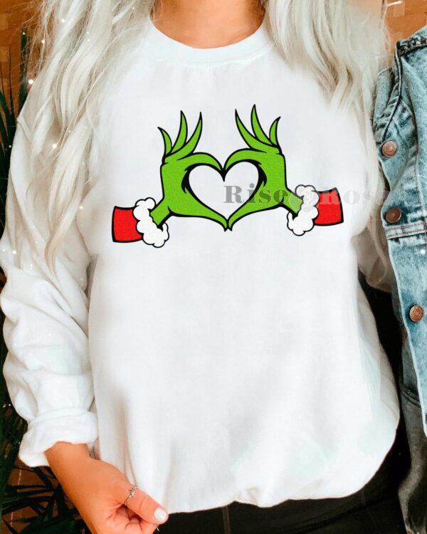 Grinch Heart Hand – Sweatshirt