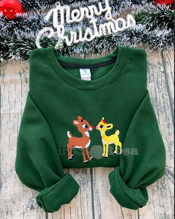 Deer Christmas – Embroidered Sweatshirt