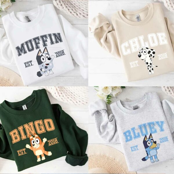 Bluey, Bingo, Muffin, Chloe – Sweatshirt, Tshirt, Hoodie