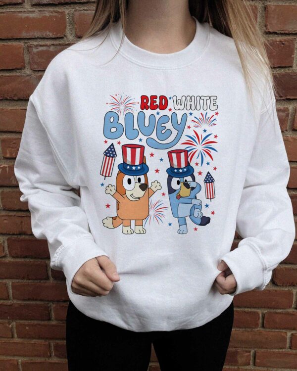 Bluey Red White 2 – Sweatshirt, Tshirt, Hoodie