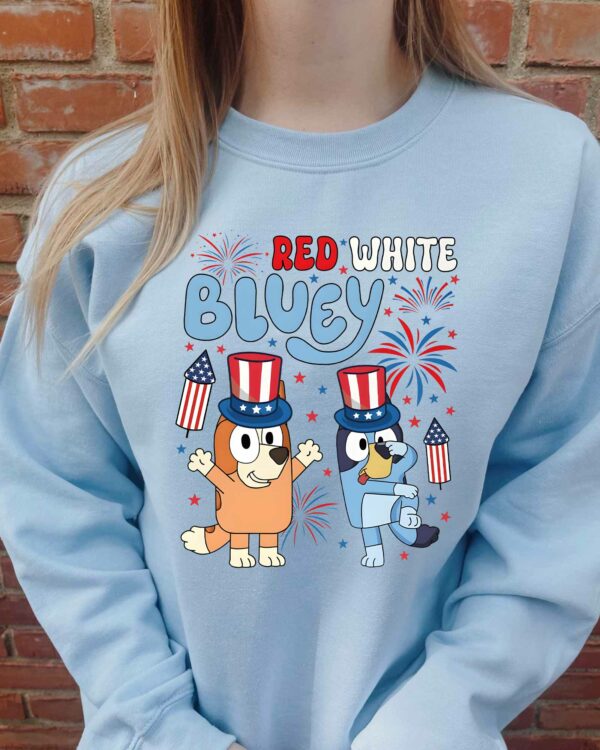 Bluey Red White 2 – Sweatshirt, Tshirt, Hoodie