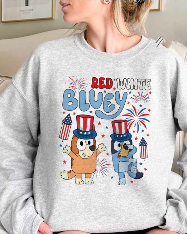 Bluey Red White 2 – Sweatshirt, Tshirt, Hoodie