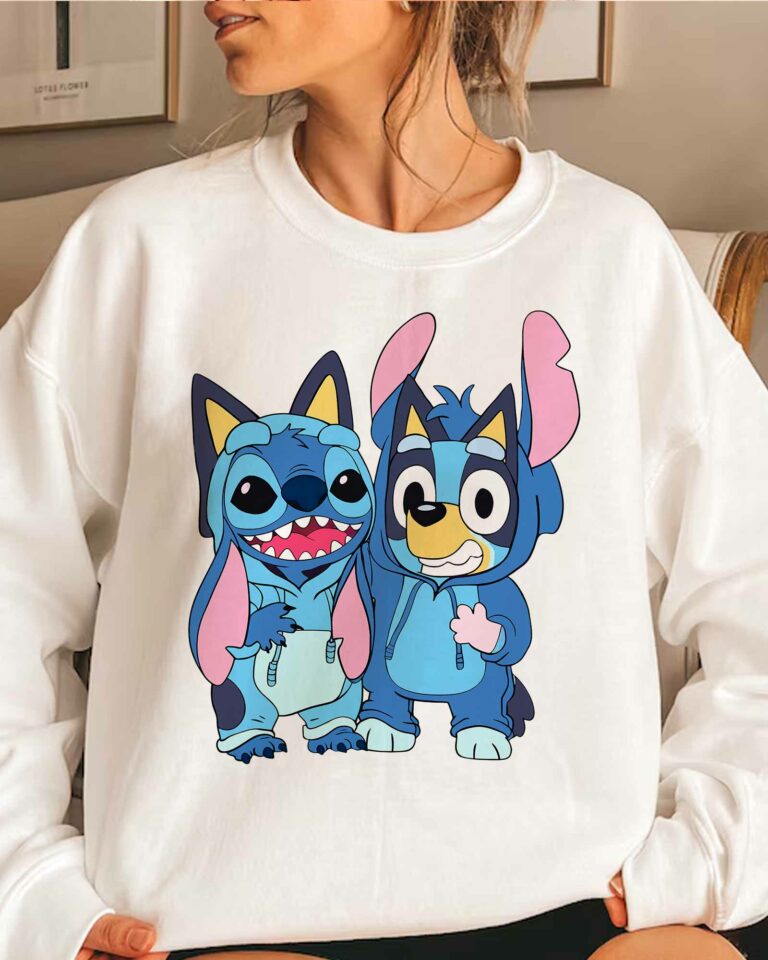 Bluey And Stitch Best Friends - Sweatshirt, Tshirt, Hoodie - RiseRosa