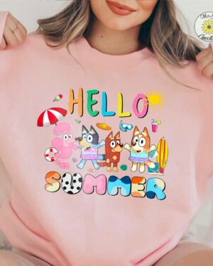 Bluey Hello Summer – Sweatshirt, Tshirt, Hoodie