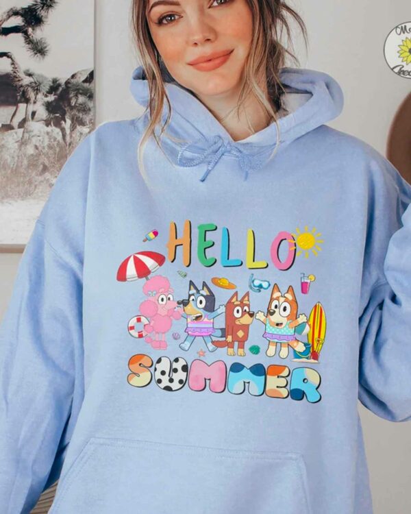 Bluey Hello Summer – Sweatshirt, Tshirt, Hoodie