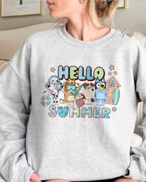 Bluey Hello Summer – Sweatshirt, Tshirt, Hoodie