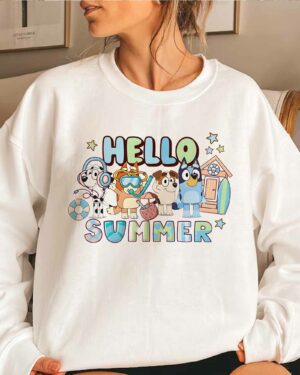 Bluey Hello Summer – Sweatshirt, Tshirt, Hoodie