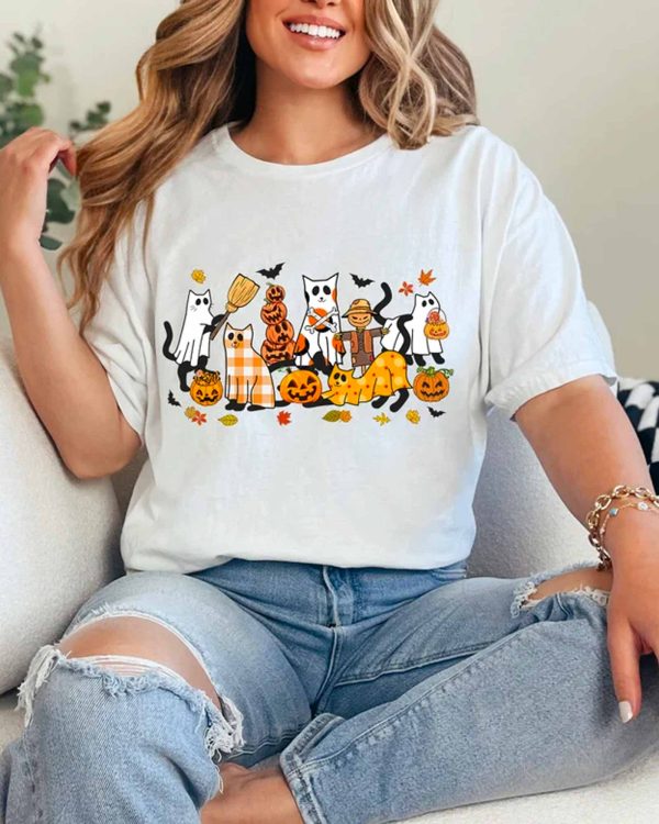 Ghost Cat Halloween – Sweatshirt, Tshirt, Hoodie